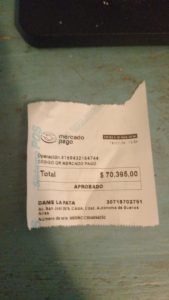 Comprobante por 70.395 pesos, correspondiente a la atención veterinaria de Kata realizada el 18 de julio de 2026.